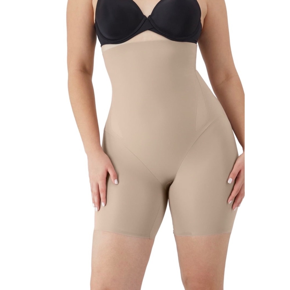 Maidenform Thigh Slimmer Women L Nude High Waist Sculpting UltraFirm Shorts NEW